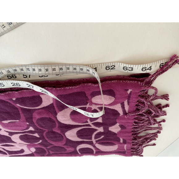 Coach Women' Coach Optic C Scarf Scarves & wraps 100% merion wool purple - Picture 9 of 11